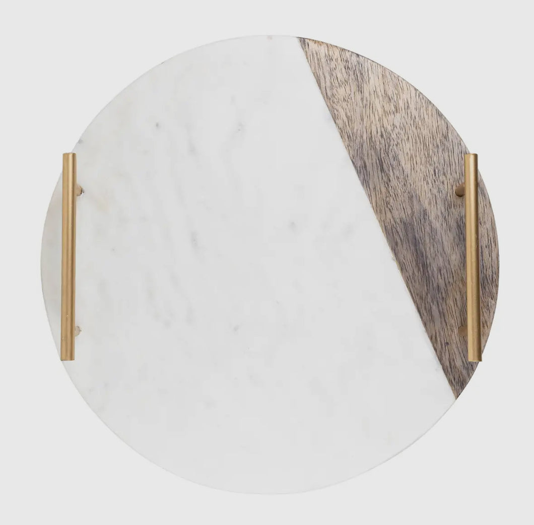 Marble & Wood Tray