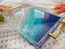 Load image into Gallery viewer, Clear Acrylic Serving Tray + Gold Handles
