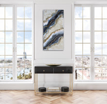 Load image into Gallery viewer, Opal, Tanzanite &amp; Gold Geode Wall Art
